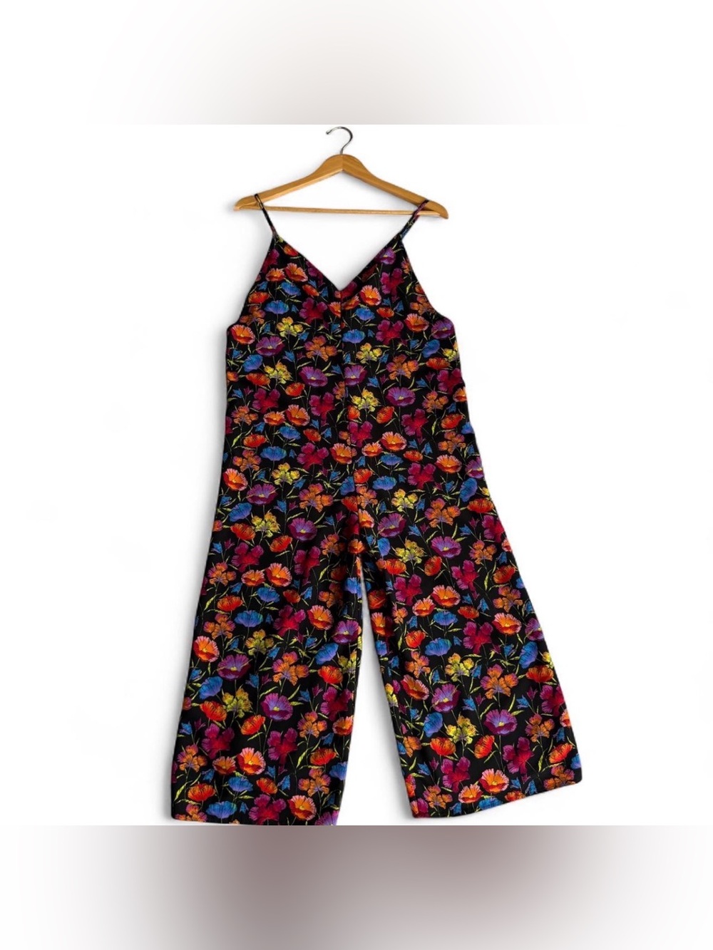 Topshop Colorful Floral Cropped Wide Leg Jumpsuit Size 2 - Indie Boho